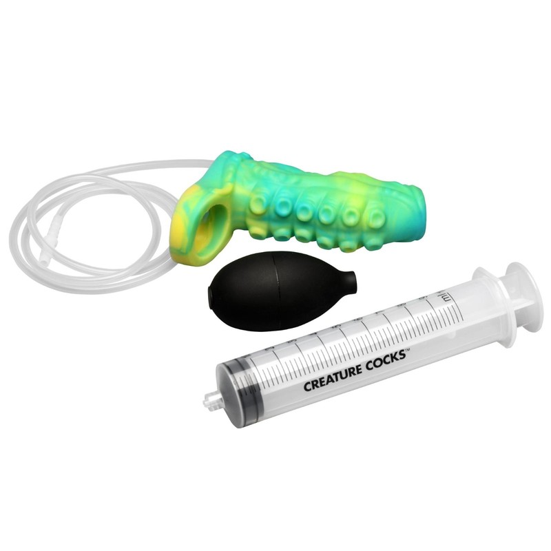 Creature Cocks Tentacle Squirting Penis Enhancer Sleeve – C-Ring, Pump Tube gallery