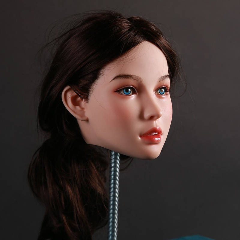 (Only Head) Realistic Silicone Sex D-olls Lifelike Adult Sex Toys W/Implant Hair gallery