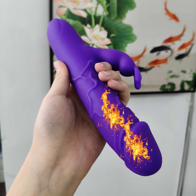 Rechargeable Rabbit Vibrator Heating G-spot Dildo Clit Massage Sex Toy for Women