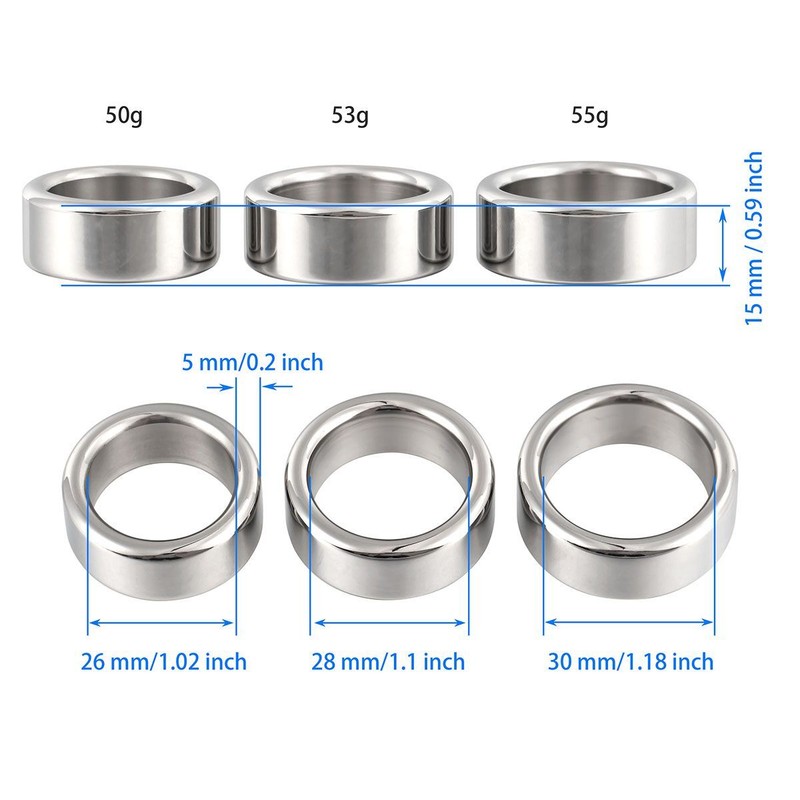 Stainless Steel Thick Heavy Duty Metal Silver Male Cock Ring Penis Enhancer Band gallery