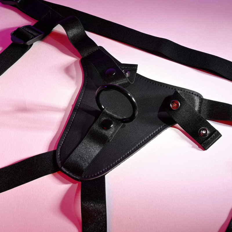 Fully Adjustable Strap-on Harness with Vibrating Finger Ring Waterproof Sex Toy gallery