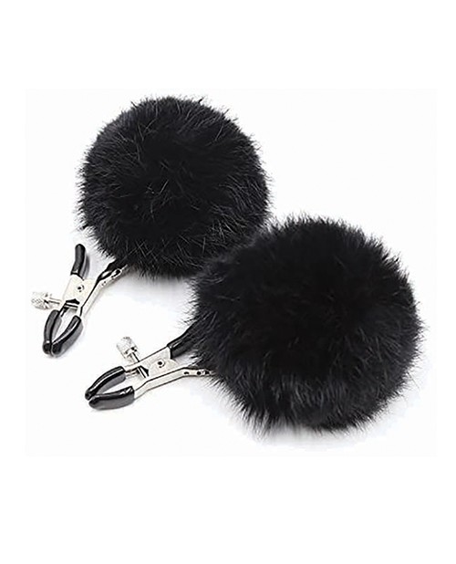 Sexy AF Nipple Clamps - Black Puff Ball gallery