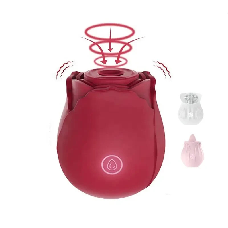 Mini Rose Shaped Flower G-Spot Nipple Stimulator Licking 10 Vibration Silicone