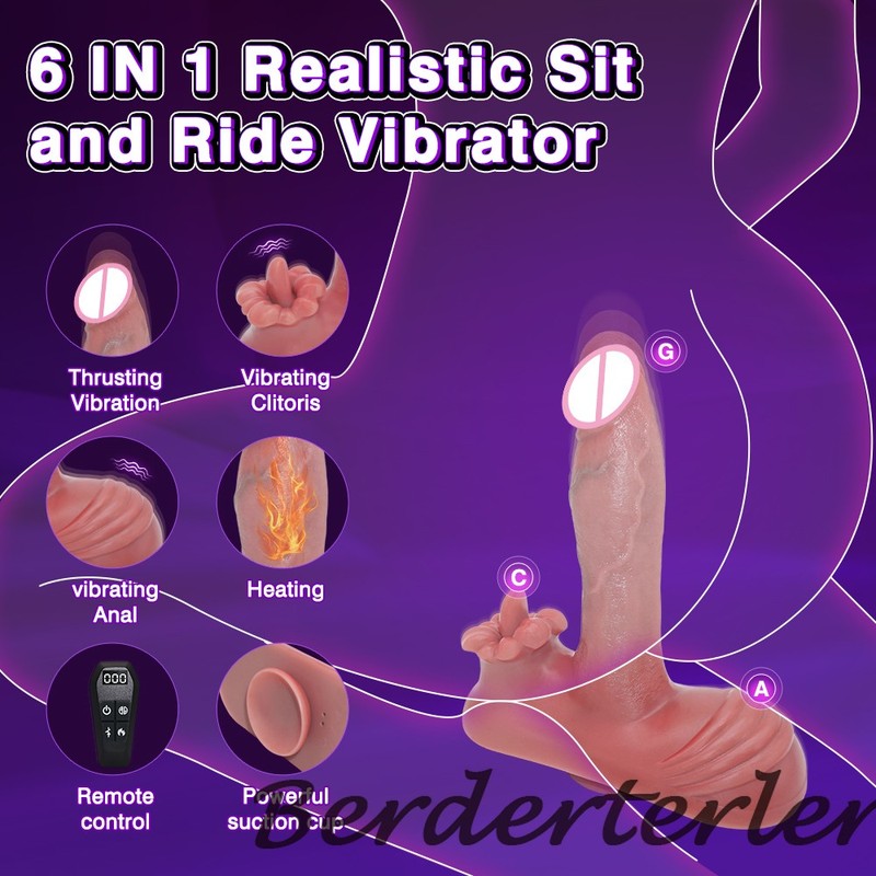 Sit and Ride 6 IN 1 Vibrating Dildo Remote Control Vagina Anal Sex Toy for Women gallery