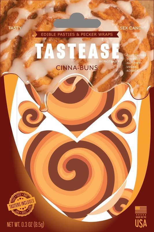 Tastease Cinna-Bun Edible Nipple Pasties and Pecker Wraps Sex Candy, New