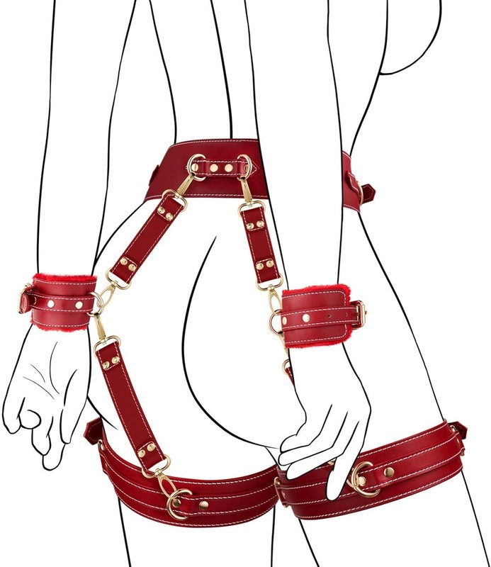 UTIMI Sex Bondage BDSM Kit Restraints 6PCS Sets with Adjustable Handcuffs Ankle