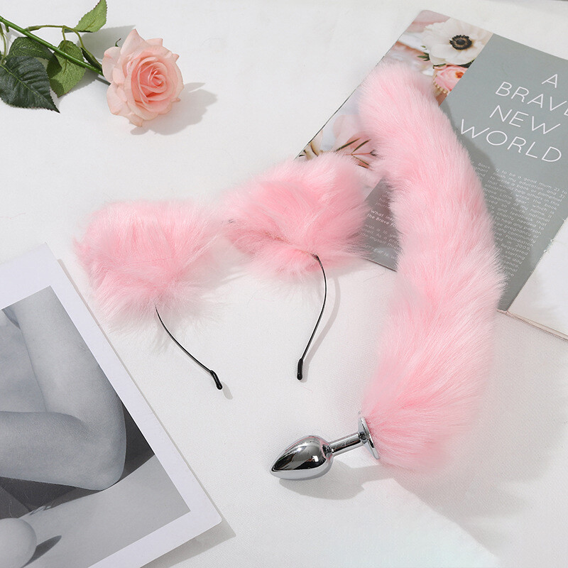 2pcs Set Fox Tail Butt Plug Anal Plug Furry BDSM Cosplay Sex Toy For Women Men gallery