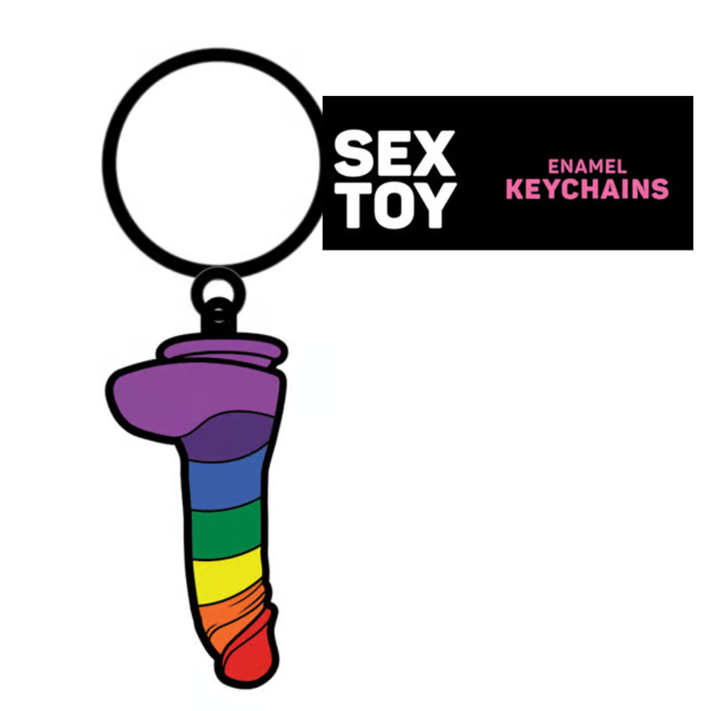 Rainbow Colored Dildo LGBT Key Chain Fashion Accessories Keychain Gift Gag gallery
