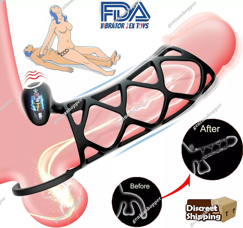 Vibrating Cock Ring 10 Modes G Spot Clit Stimulator Sex Toys Men Woman Couple