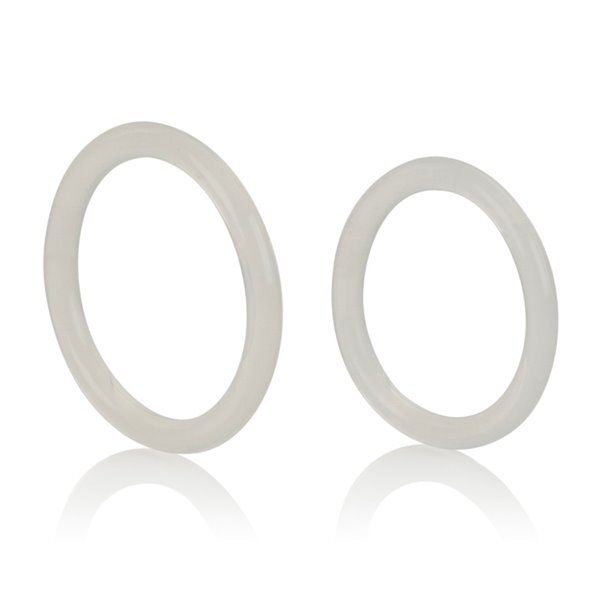 2Clear Silicone Penis Erection Keeper Enhancer Prolong Cock Rings Set Large & XL gallery