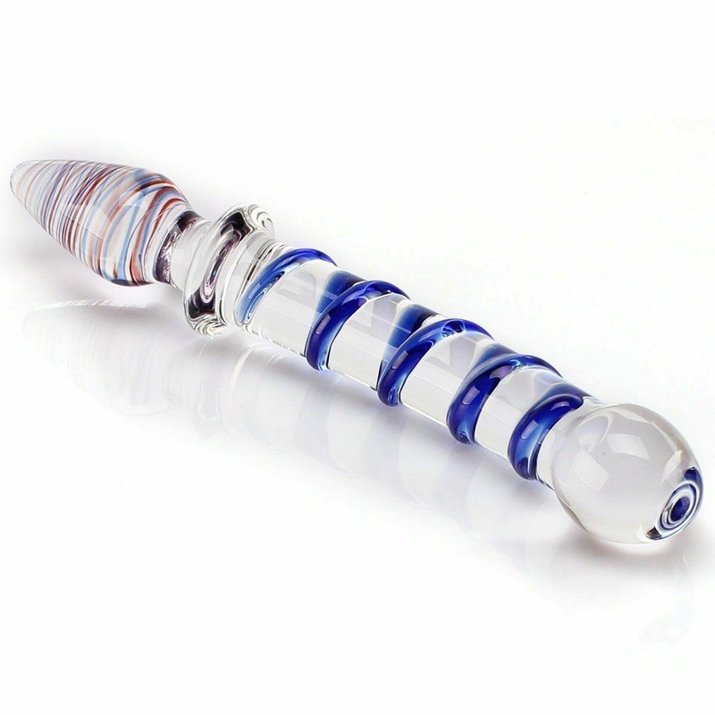 Candy Glass Dildo G-Spot Anal Butt Plug Massager Wand Masturbator Women Sex Toy gallery