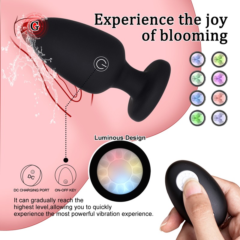 Vibrating Butt Plug Anal Plug With Flashing Light Base Anal Sex Toys For Women gallery