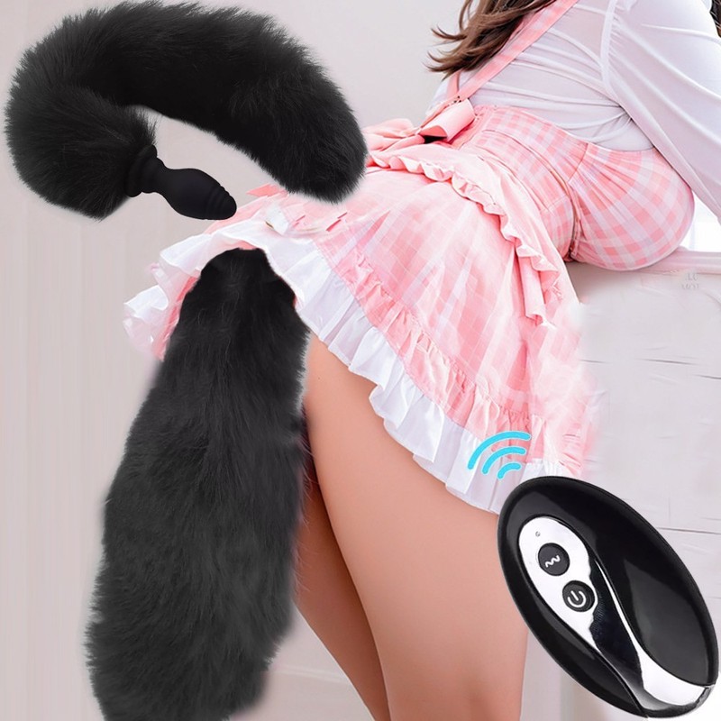 Fox Tail Vibrator Remote Control Silicone Anal Butt Plug Sex Toys Cosplay BDSM