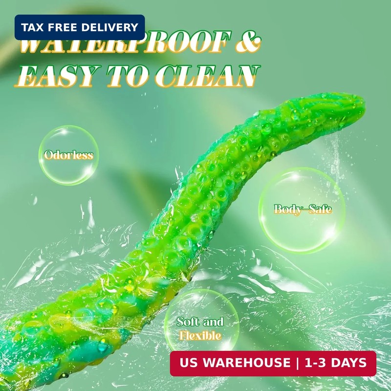 Long Tentacle Dildo Sex Toys: 13" Luminous Anal Dragon Dildo with Suction Cup, L gallery