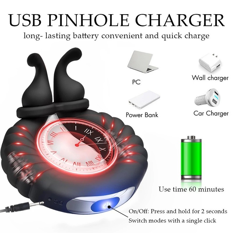 Vibrating Cock Rings Adjustable Penis Ring Silicone Rechargeable For Men Sex Toy gallery