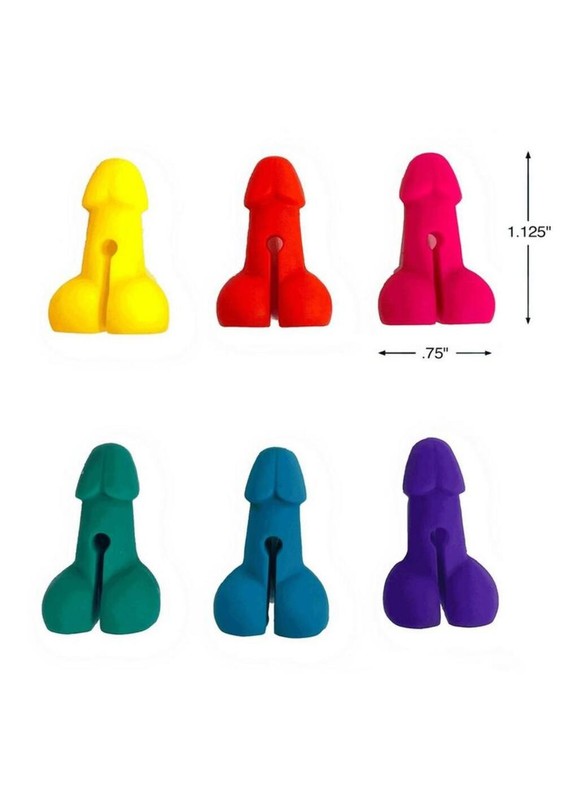 Super Fun Penis Drink Markers 6 Assorted Colors for Parties