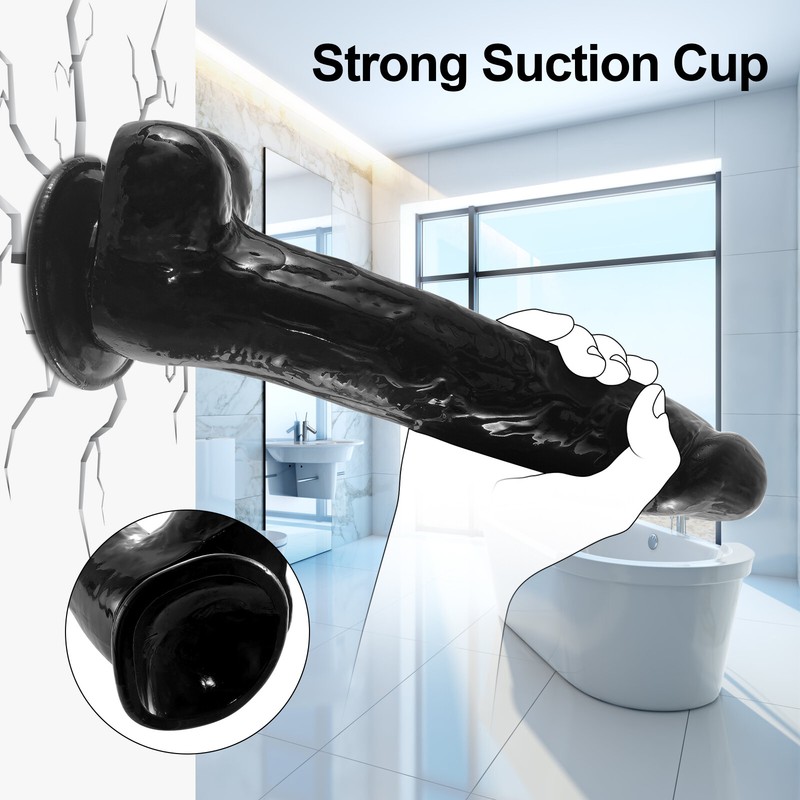 10&Prime;- 18&Prime; Long Dildo – Black Anal Butt Plug Suction Cup Dildo Sex Toys for Women