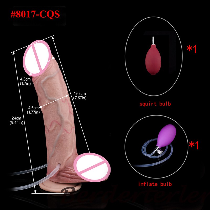 FAAK Silicone Inflatable Ejaculation Dildo With Sucker Squirting Penis Sex Toys gallery