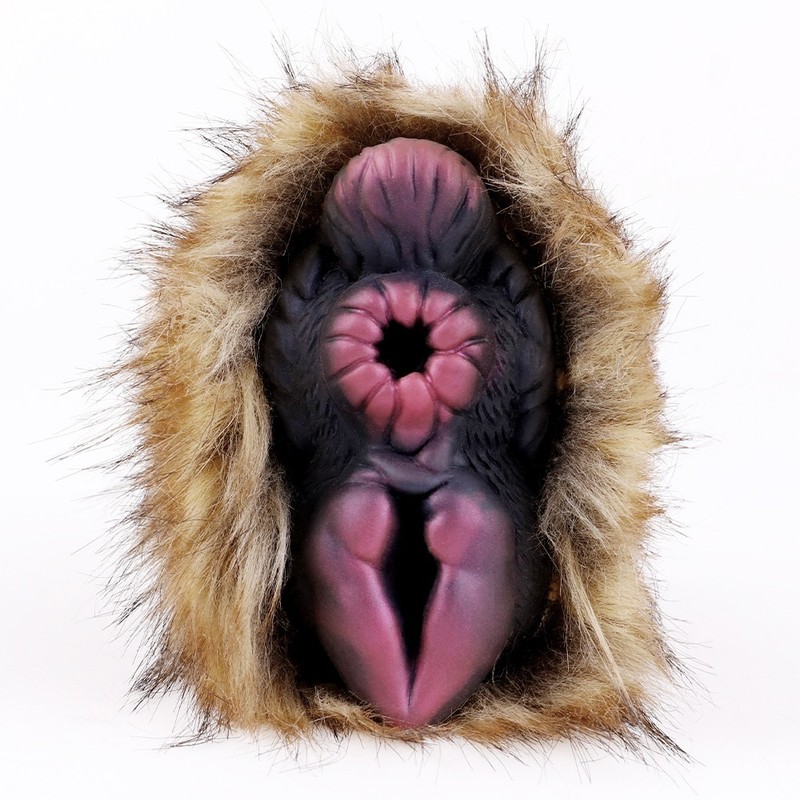 Furry Male Masturbator Silicone Vaginal Sex Toy Fantasy Masturbator Dual-channel gallery