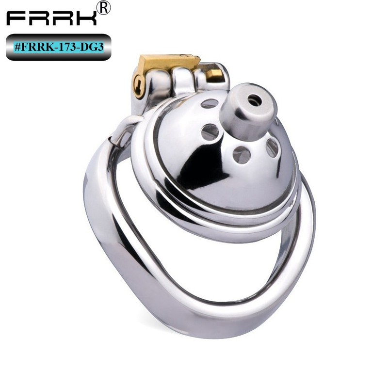 Male Chastity Device Stainless Steel Cock Cage Penis Cage & Hollow Urinary Tube
