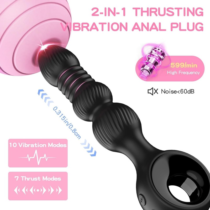 Prostate Massager Vibrator Thrusting Anal Butt Plug Dildo Sex Toys for Women gallery