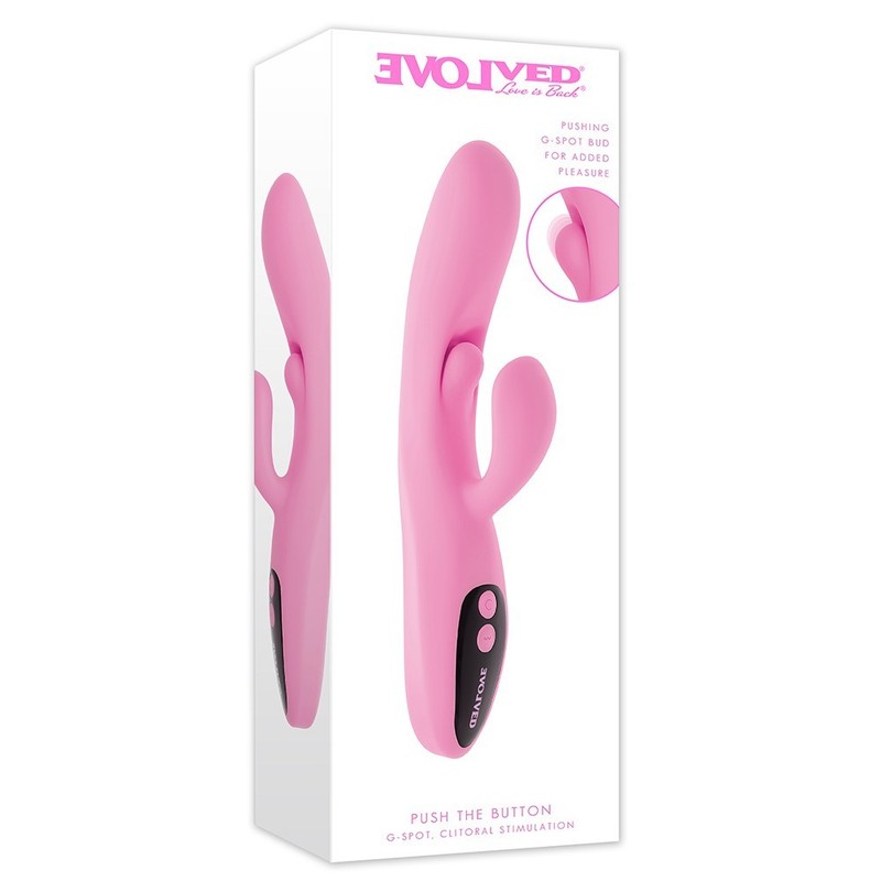 Evolved Novelties PUSH THE BUTTON G-Spot, Clitoral Stimulation Vibrator Pink