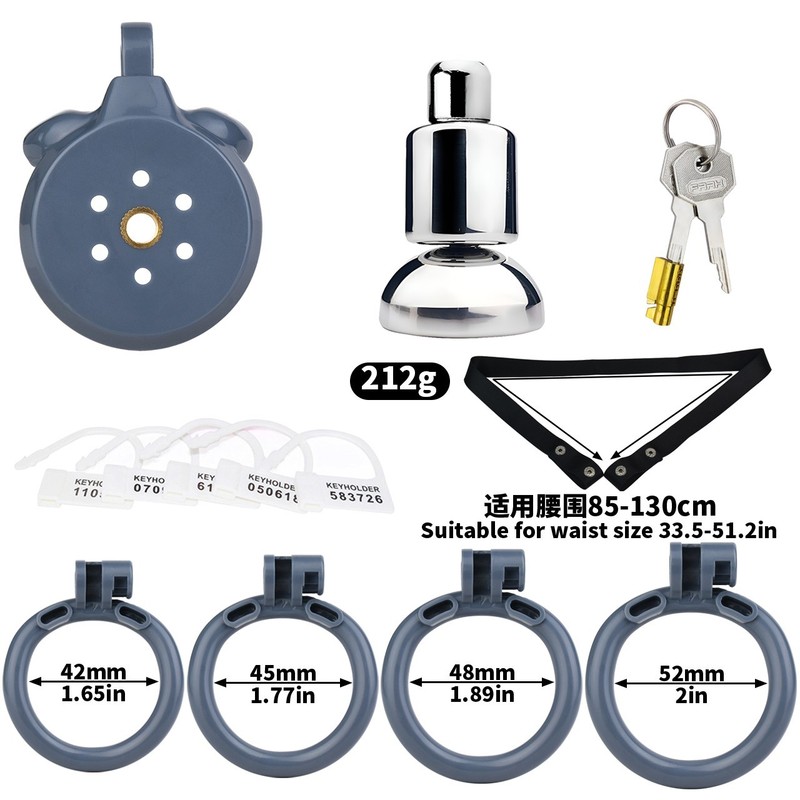 Resin Male Chastity Cage Penis Cage With Belt Metal Urethra Tube BDSM Lock Rings