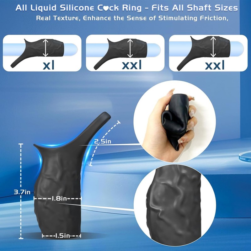 Vibrating Penis Extender Sleeve Cock Ring Vibrator Extension Men Couple Sex Toys gallery