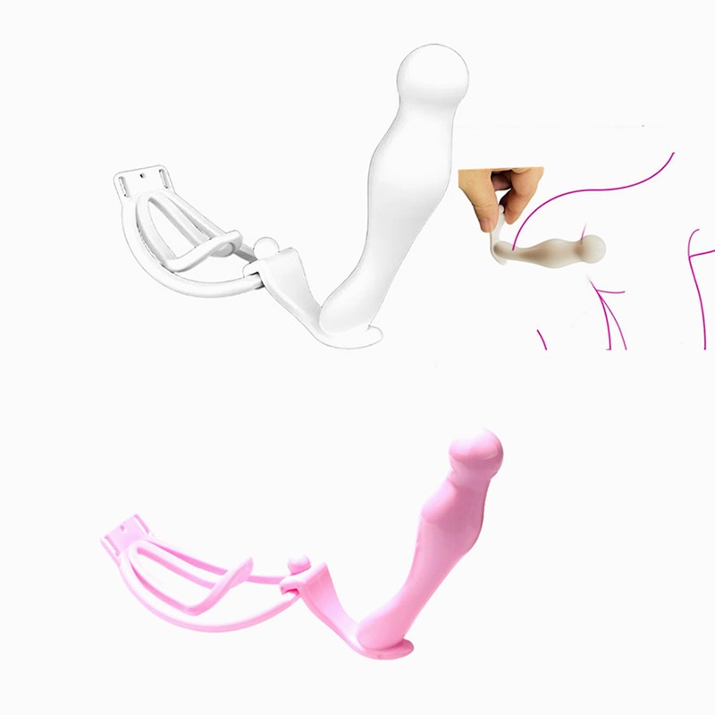 Male Penis Training Device Light Plastic Trainingsclip CockCage For Sissy Bondag gallery