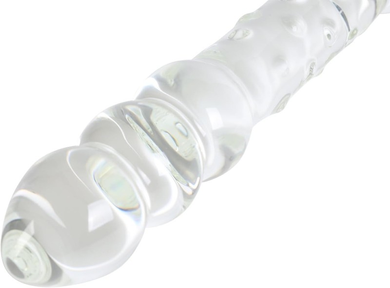 Large Ball Glass Dildo Crystal Female Masturbator G-spot Stimulator with Anal Be gallery