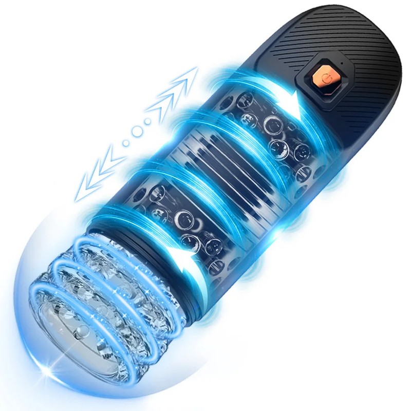 Male Masturbator Adult Sex Toys Automatic Stroker with 9 Thrusting & Rotating 3D