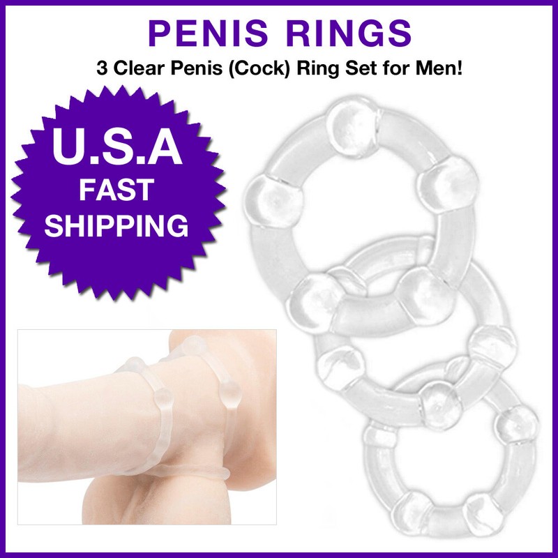 Stay Hard Cock Ring 3-Pack Erection Prolong Sex Penis Enlarger Orgasm Enhancer