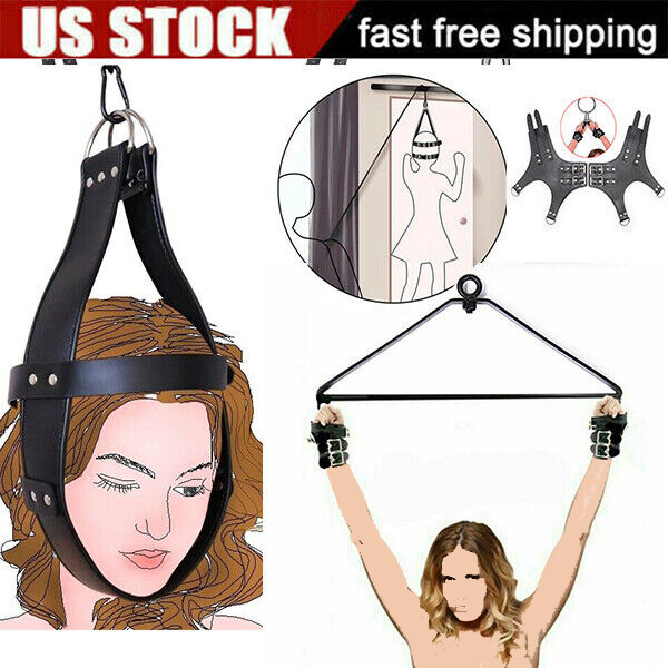 Adult Sex Swing Suspension Hanging Wrist Cuffs Head Hood Sex toys BDsm Bondage