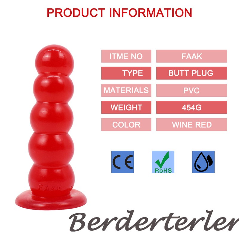 Wine Red Transparent Big Ice-sugar Gourd Anal Plug Soft Transparent Sex Toys gallery