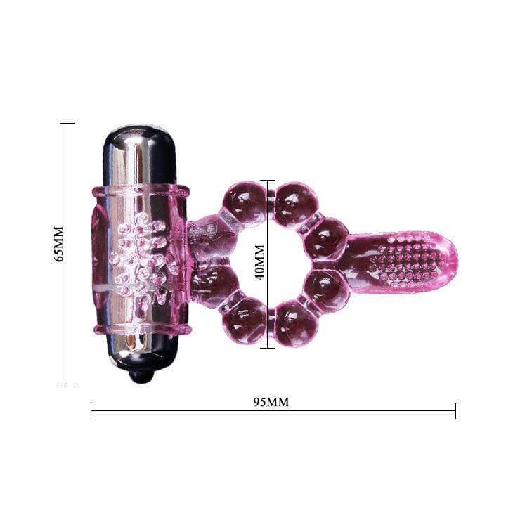 Dance - Pink Vibrating Tongue Silicone Phallic Ring gallery