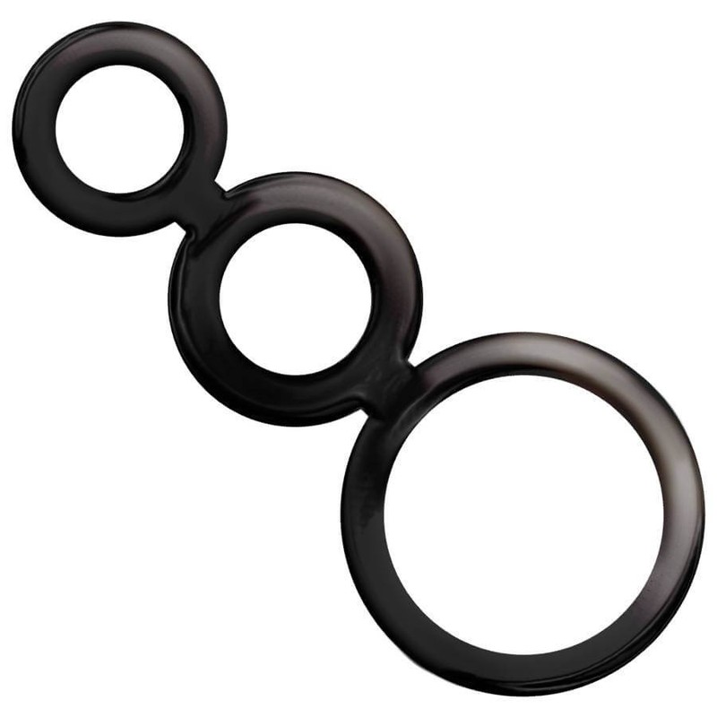 Addicted Toys - Black Silicone Phallic Ring Set gallery