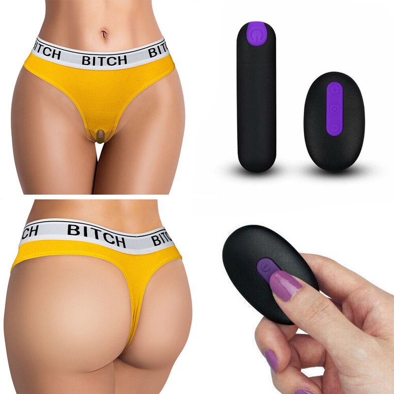 Wireless Remote Control Bitch Vibrating Wearable Thong Panty & Vibrator (XS-XXL)