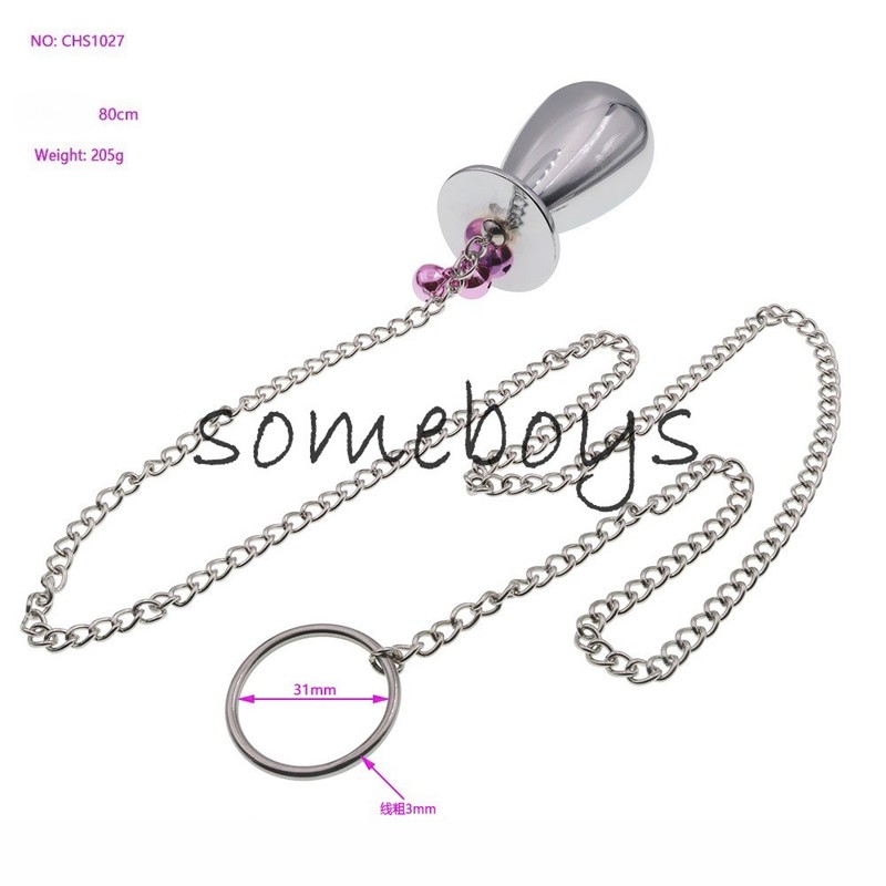 Umbrella Shape Buttplug Stainless Steel Leash Chain Anal Plug Pendant Sex Toys gallery