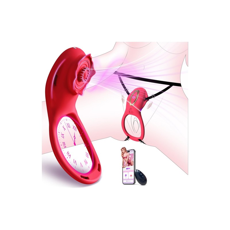 Couples Sex Toys Wearable Vibrator,Vibrating Cock Ring with 10 Flapping Vibra…