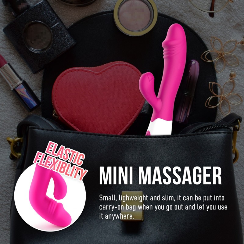 Dual Rabbit Vibrator for Women - Made of Body-Safe Silicone, Waterproof Massager gallery