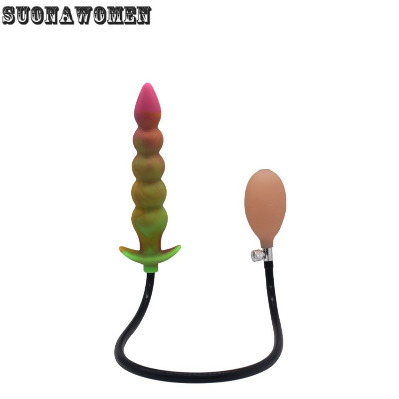 Inflatable Anal Plug with 5 Coloured Beads Posterior Bead Massage Anal Dilator gallery