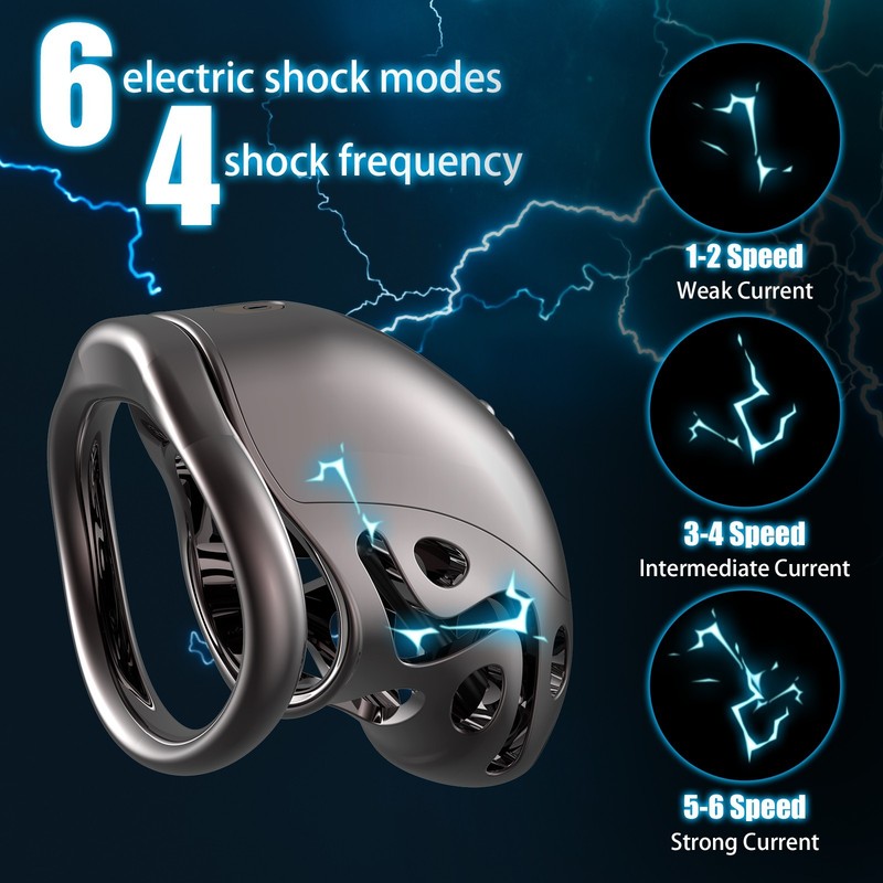 Remote Electric Sensation Male Penis Chastity Cage Lock Device Virginity Device gallery