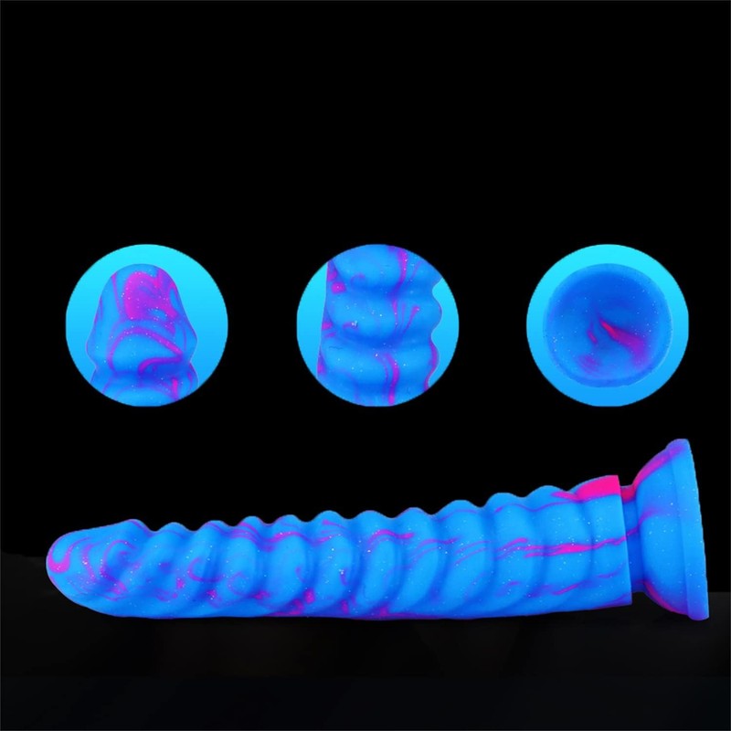 Realistic Colorful Dragon Dildo Anal Plug, 8.58 Inch Soft Flexible Liquid Silico gallery