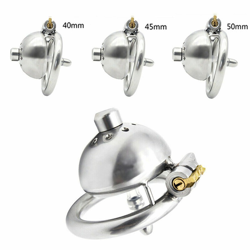 Stainless Steel Penis Ring Cock Cage Men Chastity Device with Adultl Tube BDSM gallery