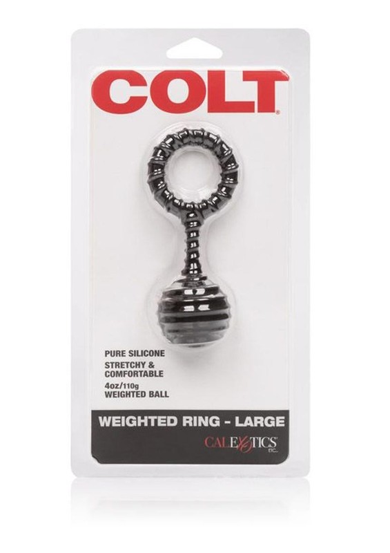 COLT Weighted Silicone Cock Ring – Large – Black