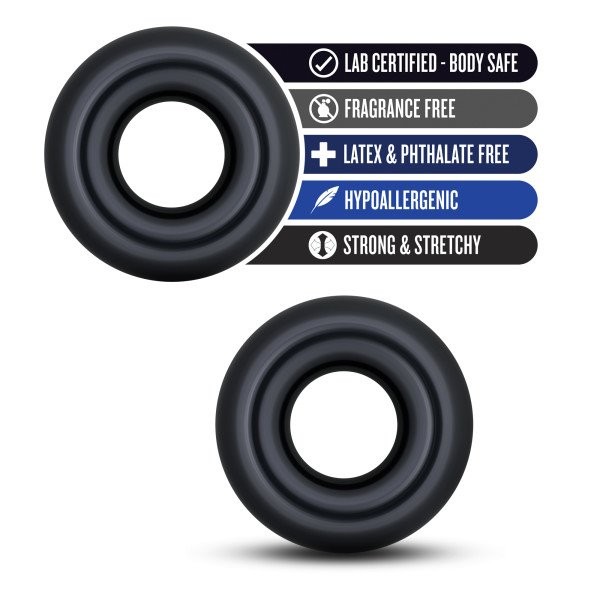 Oversized Black Thick Donut Penis Cock Rings Prolong Delay Sex Toys for Men