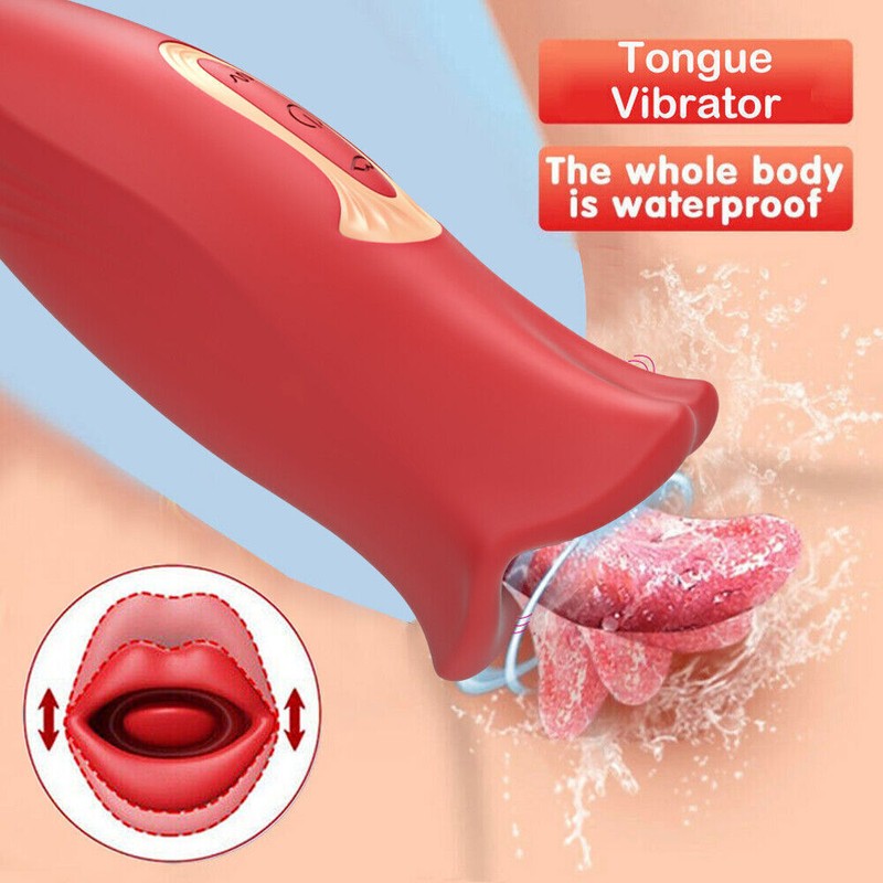 Rose Sucking Vibrator Oral Clit Tongue Licking G-Spot Dildo Sex Toys For Women gallery