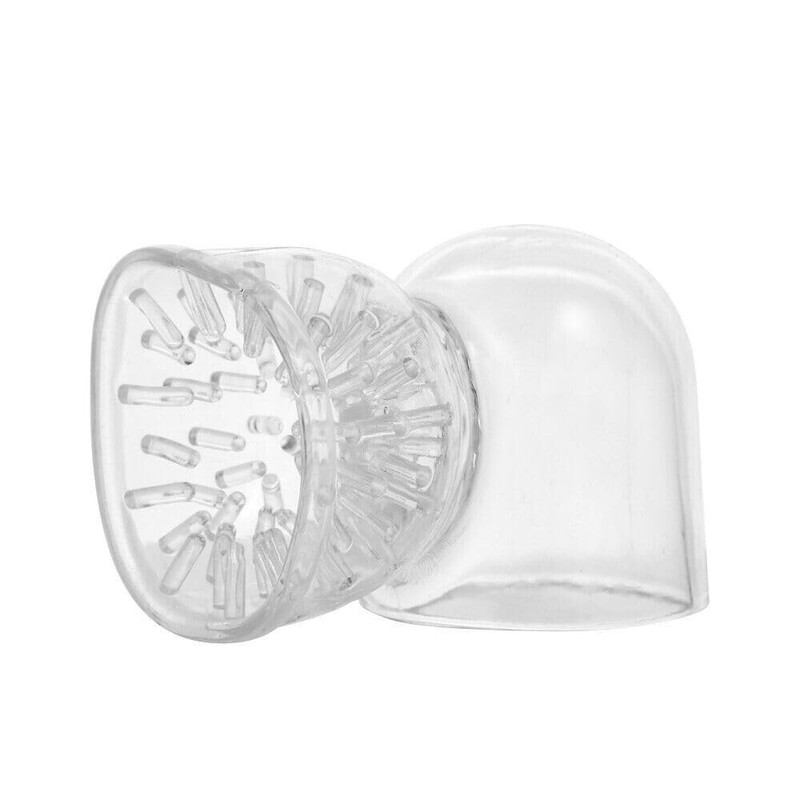 Penis Head Male Masturbating Wand Attachment Ribbed Textured Cup Sex Toy for Men