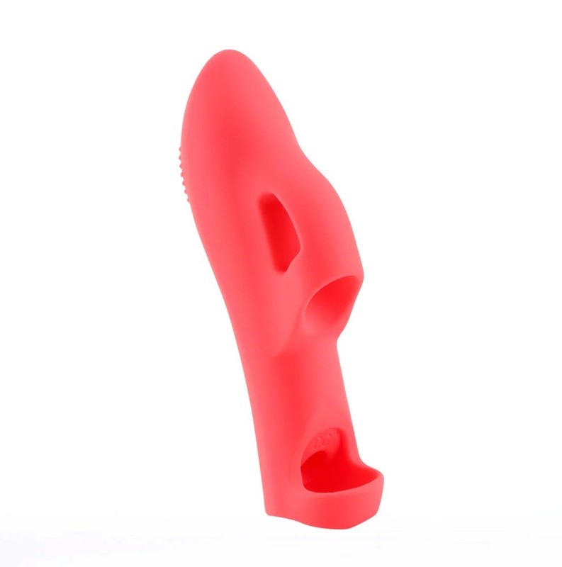 Red Liquid Silicone Finger Vibe Vibrator Massager Couple Foreplay Sex Toys gallery