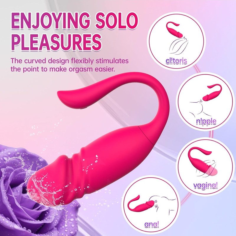 Thrusting Vibrator Rotating Egg Bullet Clit G-Spot Dildo Massager Women Sex Toys gallery